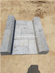 Lava Stone for Pool or Garden, Grey Basalt Cube Stone & Pavers