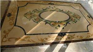 Rectangle Cream Marble Waterjet Medallions