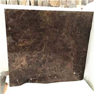 Polished Dark Emperador Brown Marble Tile