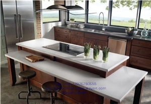 Quartz Stone Countertop/Quartz Island Top/Artificial Quartz Stone/Pure White Quartz Kitchen Counter Top/China Pure White Quartz Absolutly