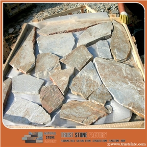Golden Beige Irregular Flagstone Paving, Beige Color Random Flagstone Walkway Pavers, Random Flagstone Patio Stone