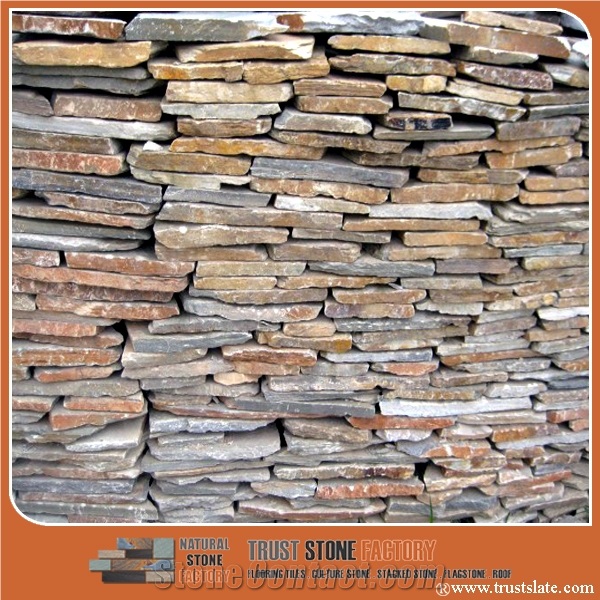 Golden Quartzite Random Flagstone Wall Covering, Irregular Flagston Wall Cladding, Irregular Flagstone Courtyard Paver