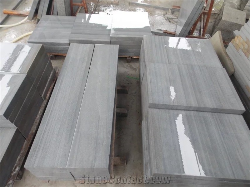 Grey Wooden Grey Sandstone Slab Tiles