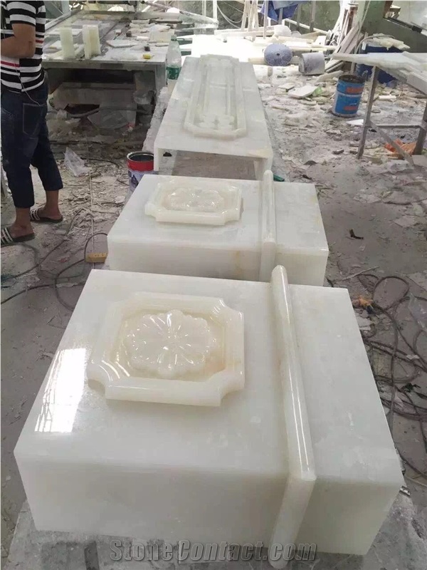 White Jade Onyx Sculpture White Jade Tiles Wall Cladding
