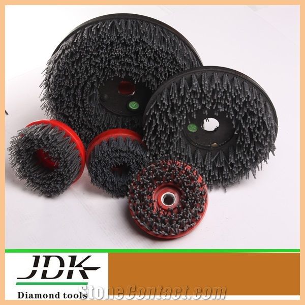 Round Antique Brush,Stone Abrasive Brush,Silicon Brush with Snail Lock/Velcro Backing