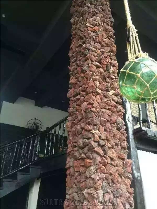 Lava Irregular Flagstones Column, Red Basalt Column