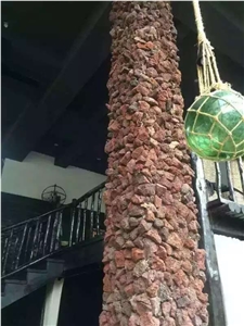Lava Irregular Flagstones Column, Red Basalt Column