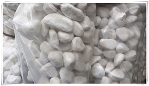 Factory Wholesale Pure Snow White Pebble Stone Tumbled from China