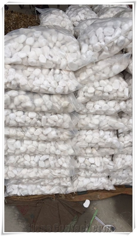 Factory Wholesale Pure Snow White Pebble Stone Tumbled from China