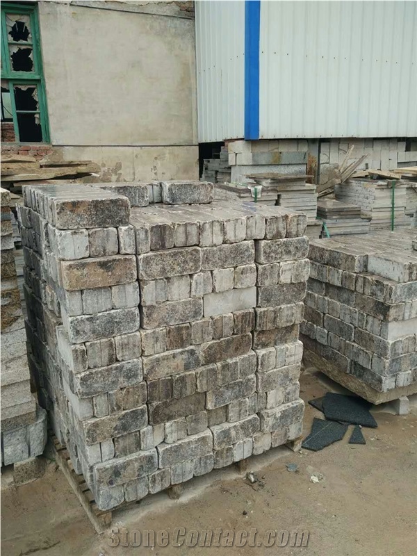 China Coffe Brown Limestone Cobble Stone