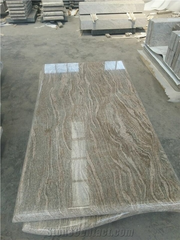 China Golden Juparana Granite Tombstones
