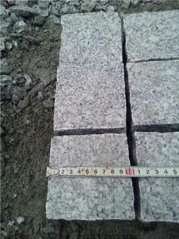 G341 Silver Grey Granite Cube Stone Top Flamed Sides Cleft Cheap Prices
