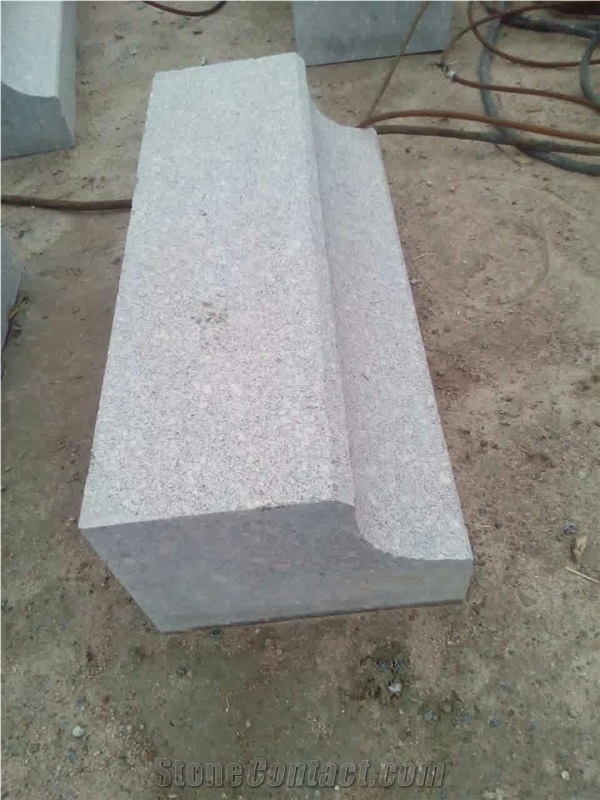 G375 Light Grey Granite Shaped Curbstone Sides Stone Kerbstone