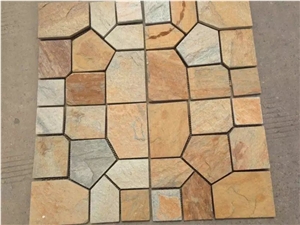 Yellow Slate Flagestone Paving Tiles Slabs French Pattern