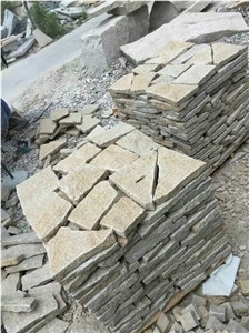 Yellow Slate Irregular Random Flagstones Paving Low Prices