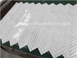 Bianco Dolomiti Marble Herringbone Mosaics, White Marble Herringbone Mosaics /Bianco Dolomite Bianco Dolomiti Marble Herringbone Mosaics, White Marble Herringbone Mosaics /Bianco Dolomite