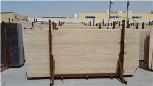 Travertine Beige Vein Cut Slabs Filled and Polished