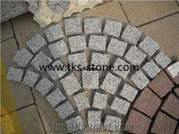 G603 Granite Cobble Stone,Padang White Granite Pavers,Crystal Grey Granite Paving Sets,Grey Paver Stone