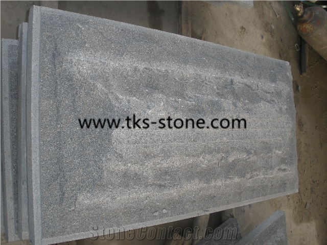 G654 Black Granite Mushroom Stone,Nero Impala China Granite Mushroom Wall,Flake Grey Mushroomed Stone