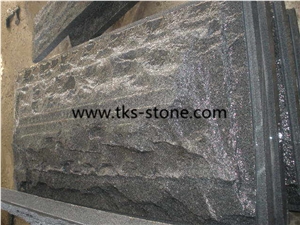 G654 Granite Mushroom Stone,China Impala Black Granite Mushroomed Cladding,Dark Grey Granite Mushroom