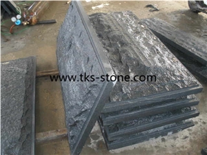 G654 Granite Mushroom Stone,China Impala Black Granite Mushroomed Cladding,Dark Grey Granite Mushroom