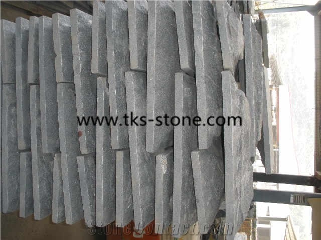 G654 Granite Mushroom Stone,China Impala Black Granite Mushroomed Cladding,Dark Grey Granite Mushroom