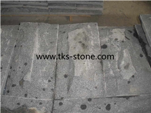 G654 Granite Mushroom Stone,Padang Dark Granite Mushroomed Cladding