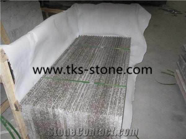 G664 Pink Granite, Porrino/Luoyuan Red Granite in Stair Steps with Anti Slip, Treads and Risers