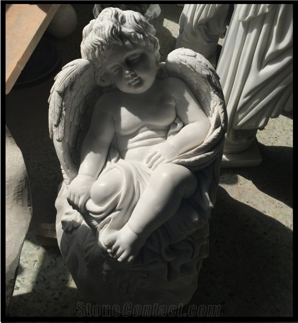 White Marble Angel Statue Sculpture, White Marble Statues