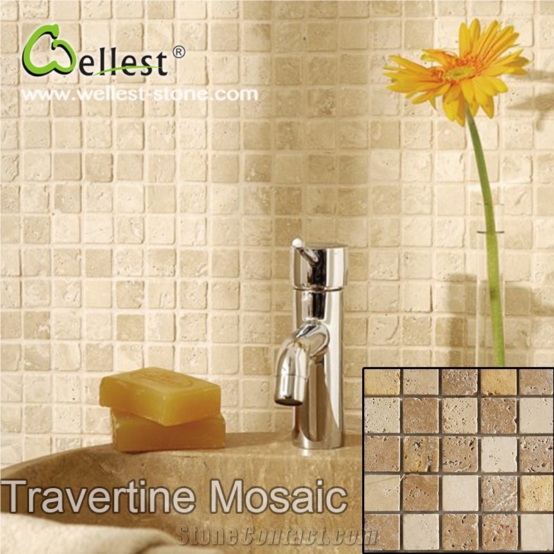 Best Selling Factory Honed Travertine Mosaic for Wall