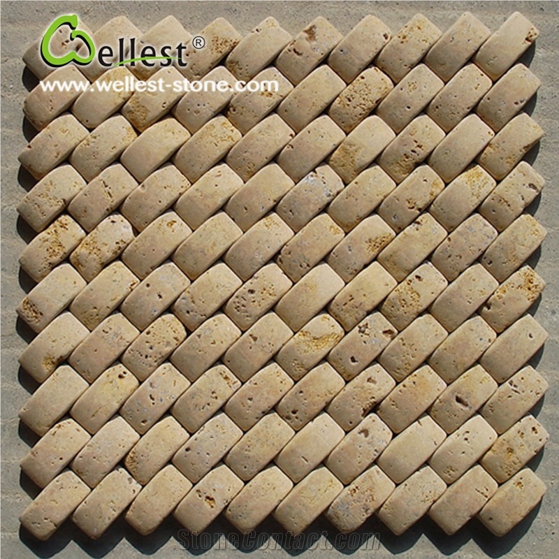 Best Selling Factory Honed Travertine Mosaic for Wall