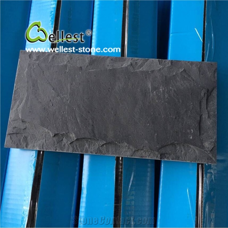Black Slate Mushroom Stone Wall Decorative Cladding Stone