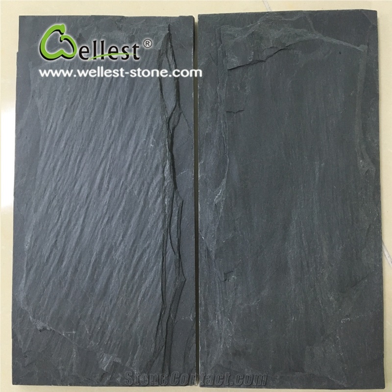 Black Slate Mushroom Stone Wall Decorative Cladding Stone