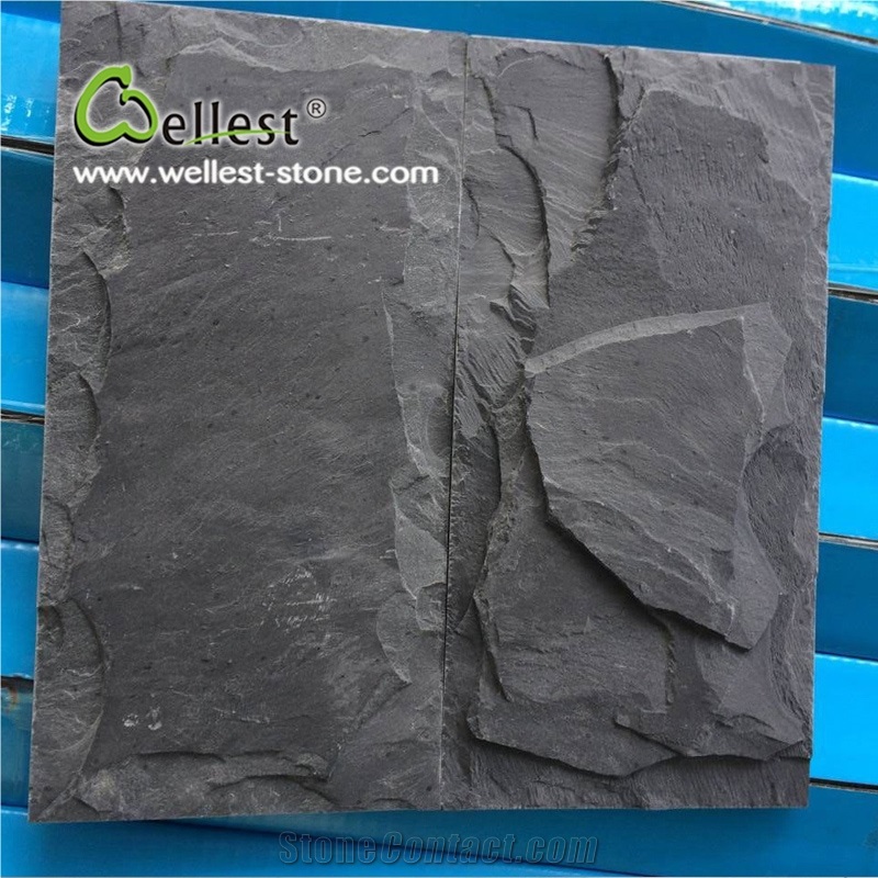 Black Slate Mushroom Stone Wall Decorative Cladding Stone