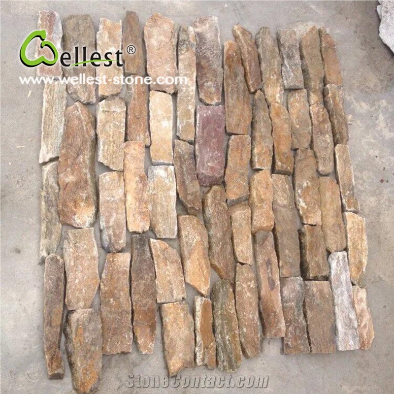 China Factory Natural Rustic Color Cheap Slate Loose Ledge Stone for Outdoor Wall