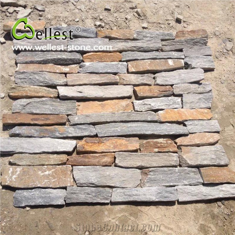 China Factory Natural Rustic Color Cheap Slate Loose Ledge Stone for Outdoor Wall