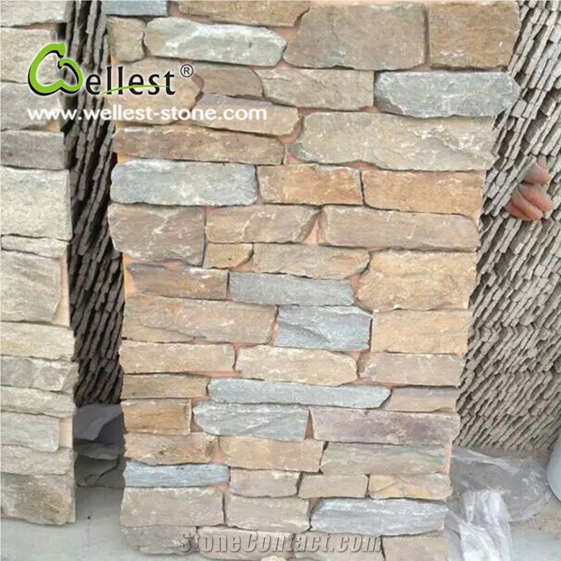 China Factory Natural Rustic Color Cheap Slate Loose Ledge Stone for Outdoor Wall