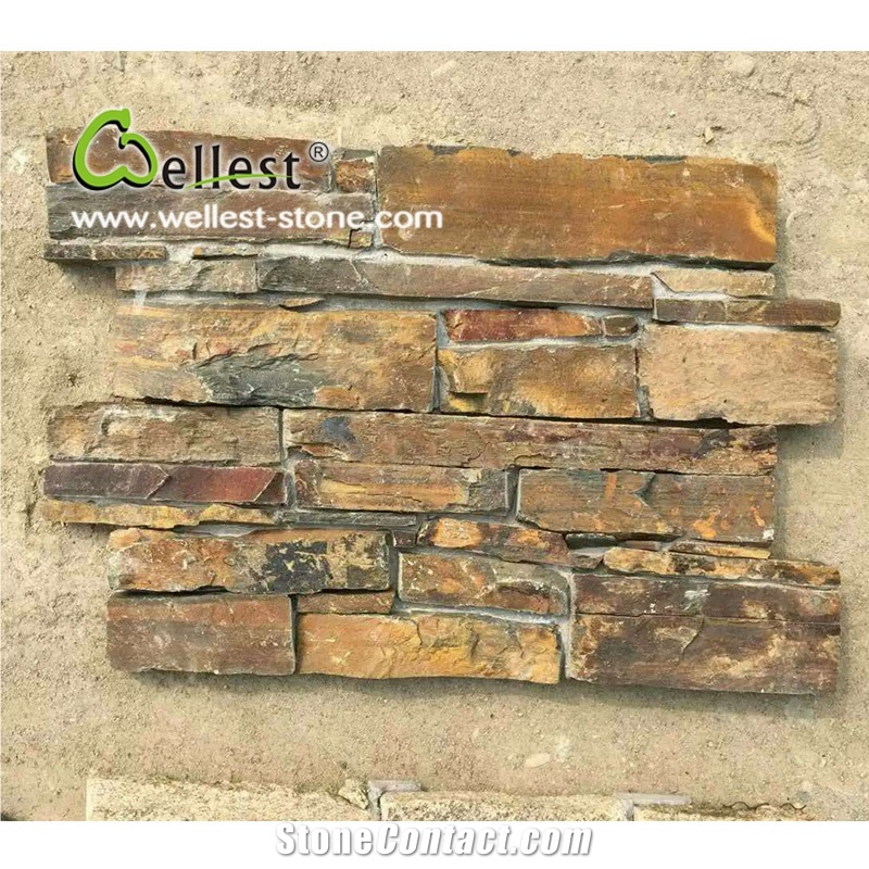 China Factory New Design Natural Slate Loose Stacked Stone, Grey Slate Cultured Stone,Ledge