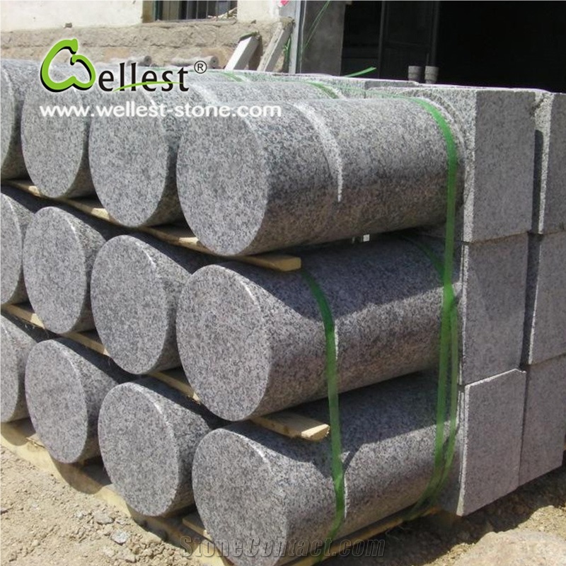 China Grey Color Flamed G623 Good Price Granite Parking Curbs for Stopping Car