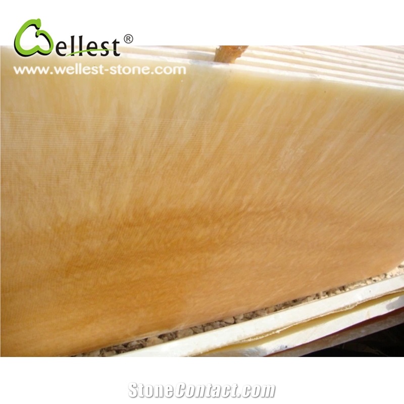 China Natural Beige Color Honed Finished Onyx Tile & Slab