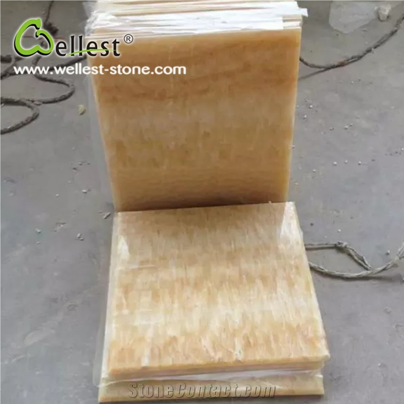 China Natural Beige Color Honed Finished Onyx Tile & Slab