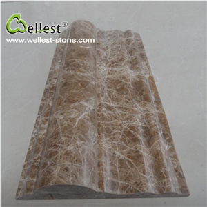 Factory Polished Surface Light Emperador Marble Mouldings / Border Lines