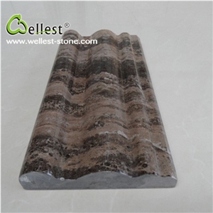 Factory Polished Surface Light Emperador Marble Mouldings / Border Lines