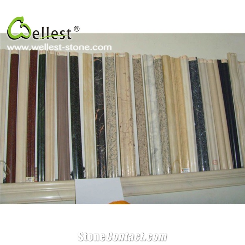 Factory Polished Surface Light Emperador Marble Mouldings / Border Lines
