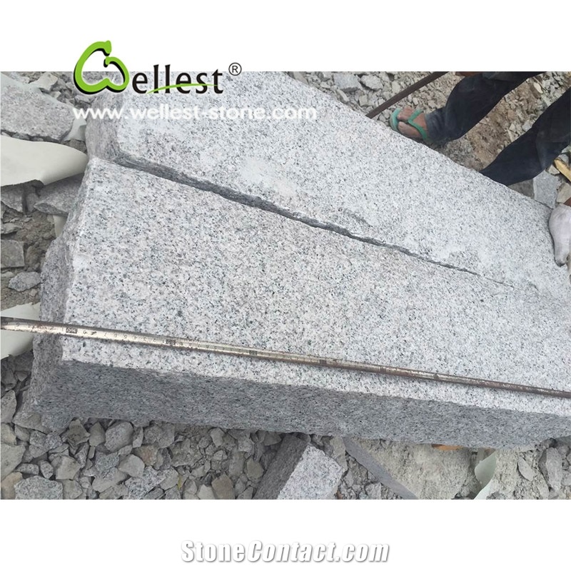 G603 China Light Grey Sesame White Silver White Star White Bianco White Flamed Landscape Stone Kerbstone Kerb Curb Curbstone Setts