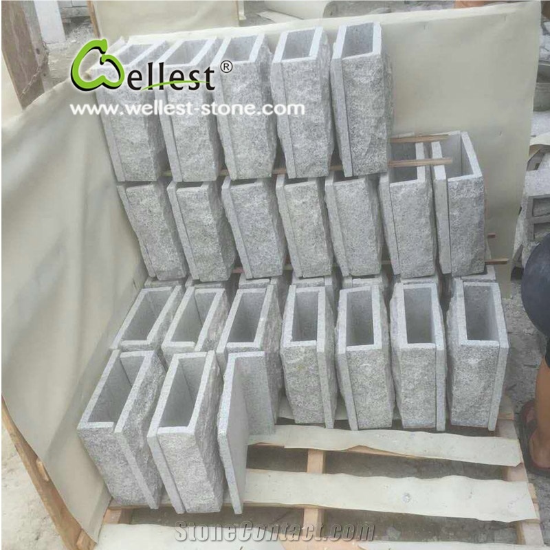 G603 Granite Mushroomed Cladding Stone, Chinese Light Grey Granite Mushroom Corner Stone,China Crystal Grey Granite Mushroomed Wall Stone, Corner Stone