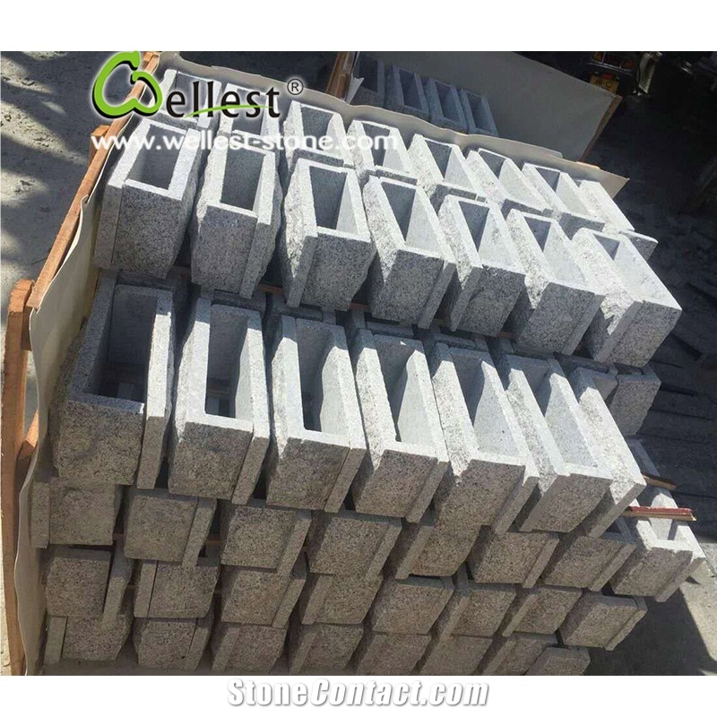 G603 Granite Mushroomed Cladding Stone, Chinese Light Grey Granite Mushroom Corner Stone,China Crystal Grey Granite Mushroomed Wall Stone, Corner Stone