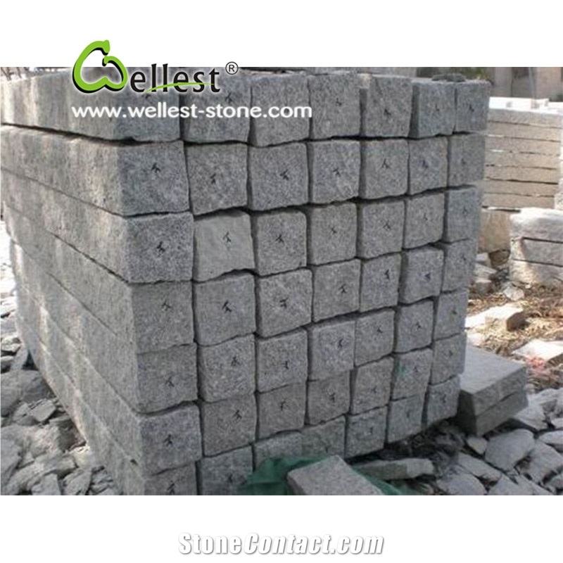G603 Granite Natural Split Kerbstone, China Light Grey Granite Kerbs for Outside Road Stone