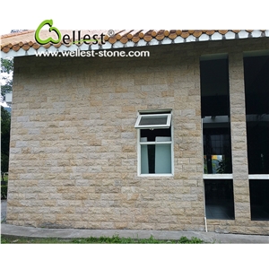G682 Yellow Rusty Stone, Exterior Walling Chinese Yellow/Beige Mushroom Stone/Granite Tiles/Cladding Stone