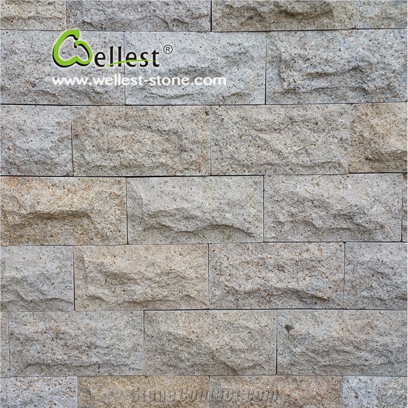 G682 Yellow Rusty Stone, Exterior Walling Chinese Yellow/Beige Mushroom Stone/Granite Tiles/Cladding Stone